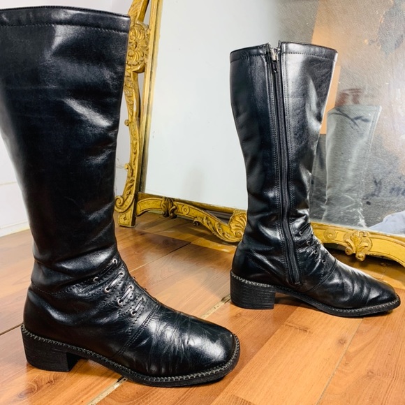 Punk, retro leather boots - Picture 4 of 16